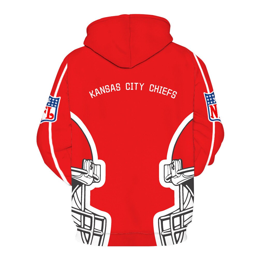Chiefs 3D Digital Print Loose Pullover Hoodie Sweater