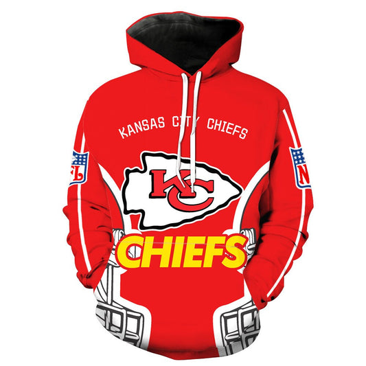 Chiefs 3D Digital Print Loose Pullover Hoodie Sweater