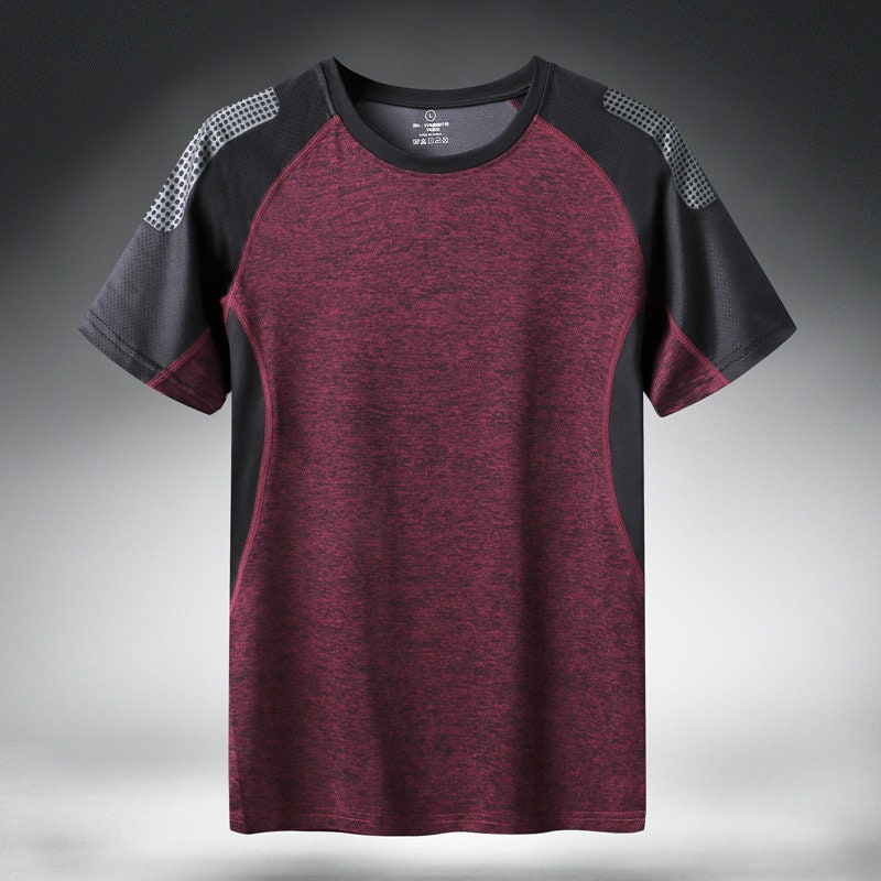 Mens Sports Quick Drying Fitness Short Sleeve T-shirt Quick-Drying T shirt