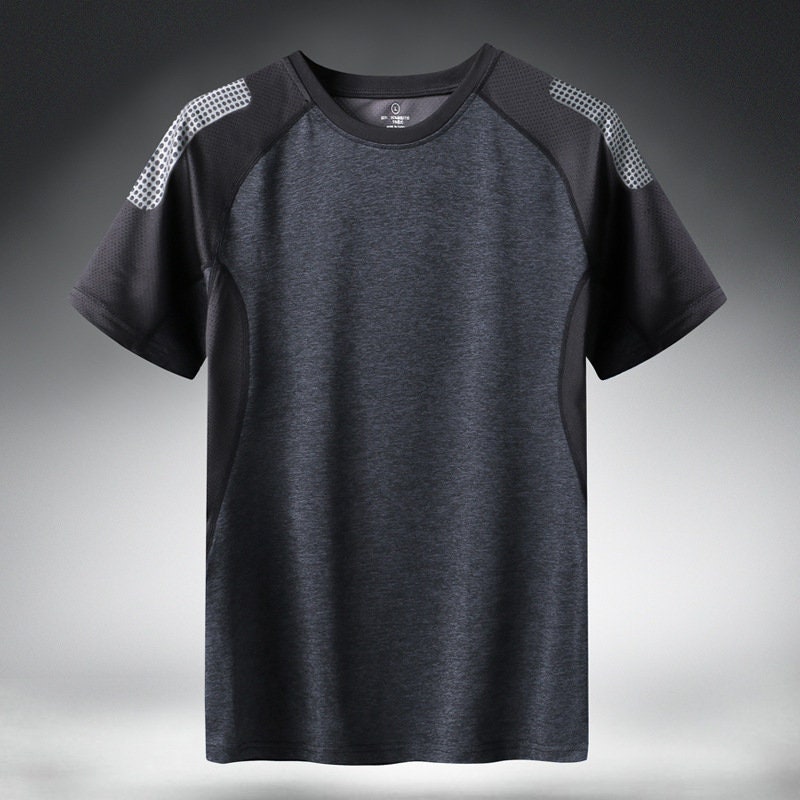 Mens Sports Quick Drying Fitness Short Sleeve T-shirt Quick-Drying T shirt