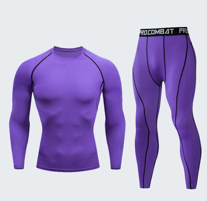 Compression Fitness Suit Men's Gym Sports Tights Long-Sleeved Quick-Drying
