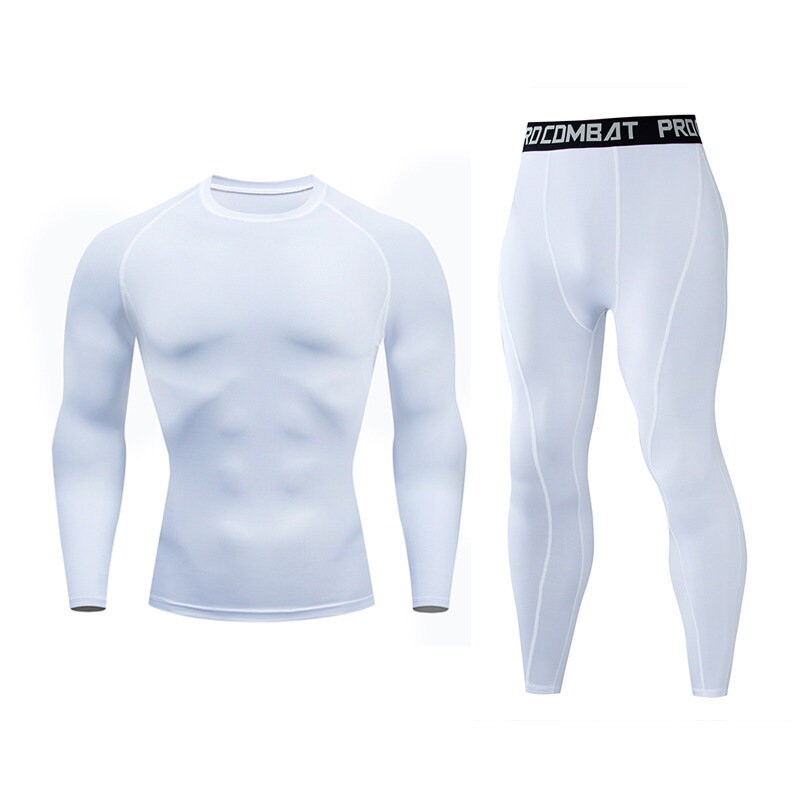 Compression Fitness Suit Men's Gym Sports Tights Long-Sleeved Quick-Drying