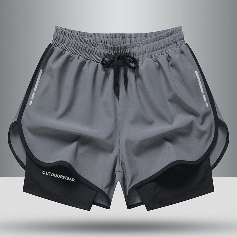 Men's 2 in 1 Running Shorts with Liner, Quick Dry Workout Shorts with Pockets
