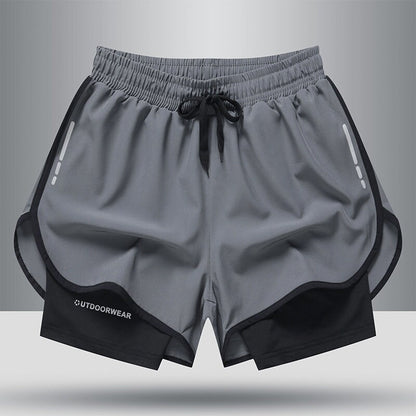 Men's 2 in 1 Running Shorts with Liner, Quick Dry Workout Shorts with Pockets