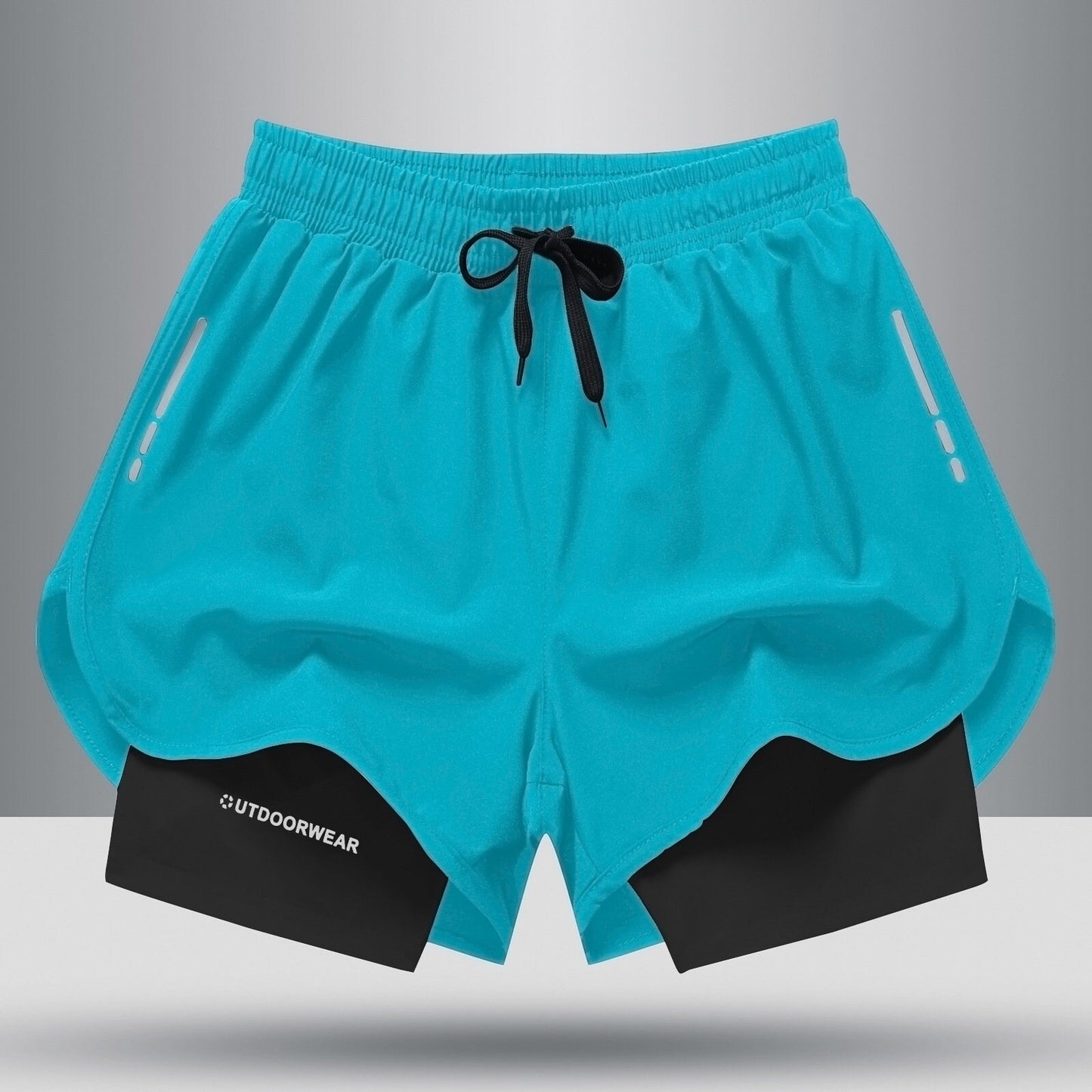 Men's 2 in 1 Running Shorts with Liner, Quick Dry Workout Shorts with Pockets