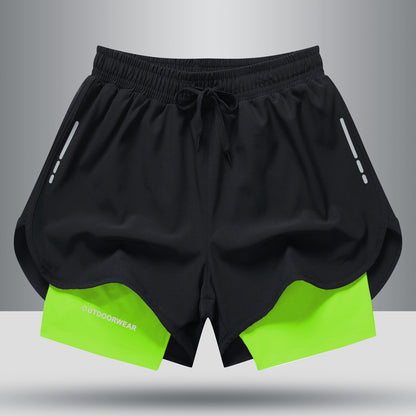 Men's 2 in 1 Running Shorts with Liner, Quick Dry Workout Shorts with Pockets