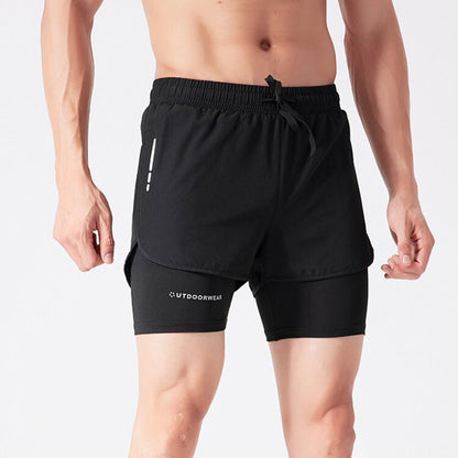 Men's 2 in 1 Running Shorts with Liner, Quick Dry Workout Shorts with Pockets