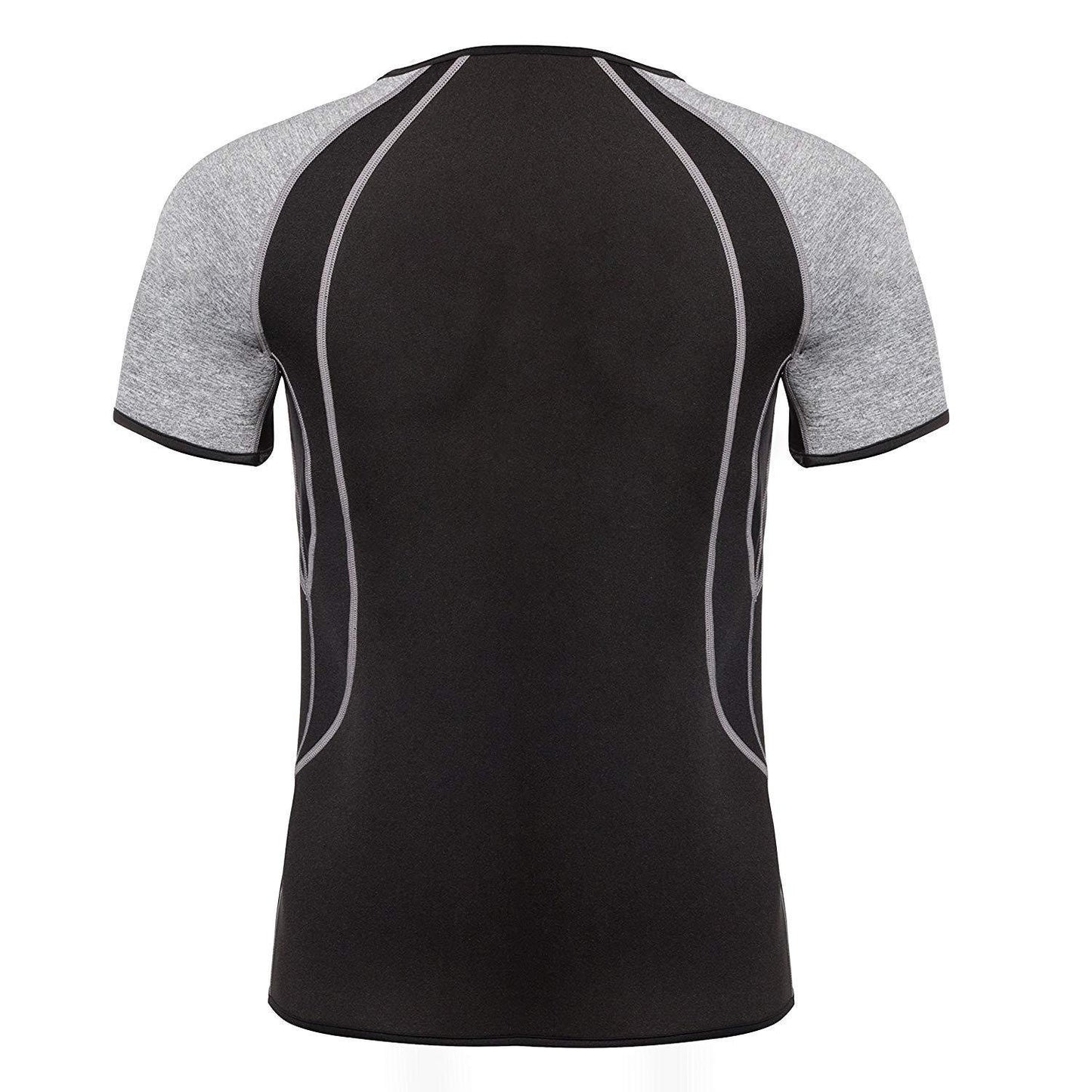 Mens Waist Trainer Shirt, Gym Sweat Top Workout Shirt, Body Shaper With Zipper
