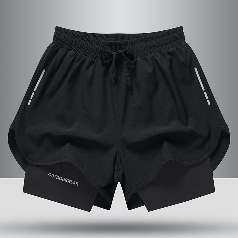 Men's 2 in 1 Running Shorts with Liner, Quick Dry Workout Shorts with Pockets