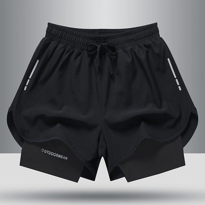 Men's 2 in 1 Running Shorts with Liner, Quick Dry Workout Shorts with Pockets