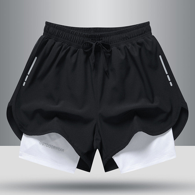 Men's 2 in 1 Running Shorts with Liner, Quick Dry Workout Shorts with Pockets