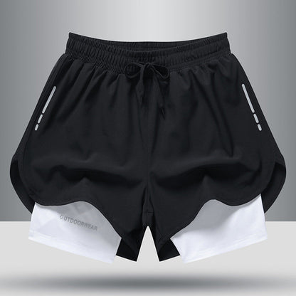 Men's 2 in 1 Running Shorts with Liner, Quick Dry Workout Shorts with Pockets