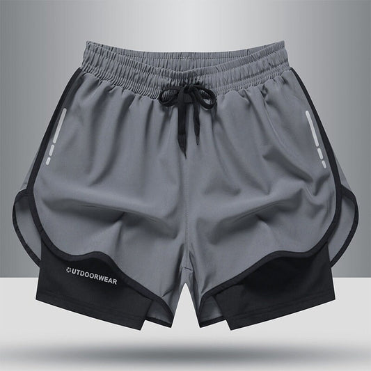 Men's 2 in 1 Running Shorts with Liner, Quick Dry Workout Shorts with Pockets