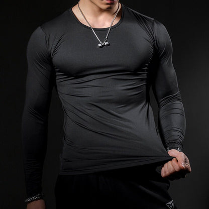 Men's Compression Sun Protection Shirt Long Sleeve Running Quick Dry Lightweight