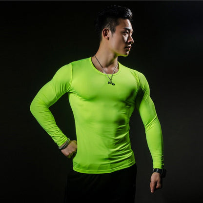 Men's Compression Sun Protection Shirt Long Sleeve Running Quick Dry Lightweight