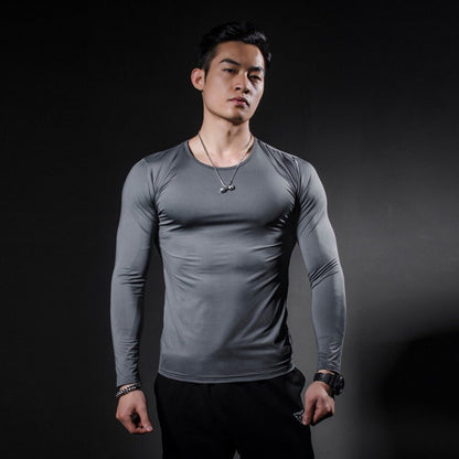 Men's Compression Sun Protection Shirt Long Sleeve Running Quick Dry Lightweight