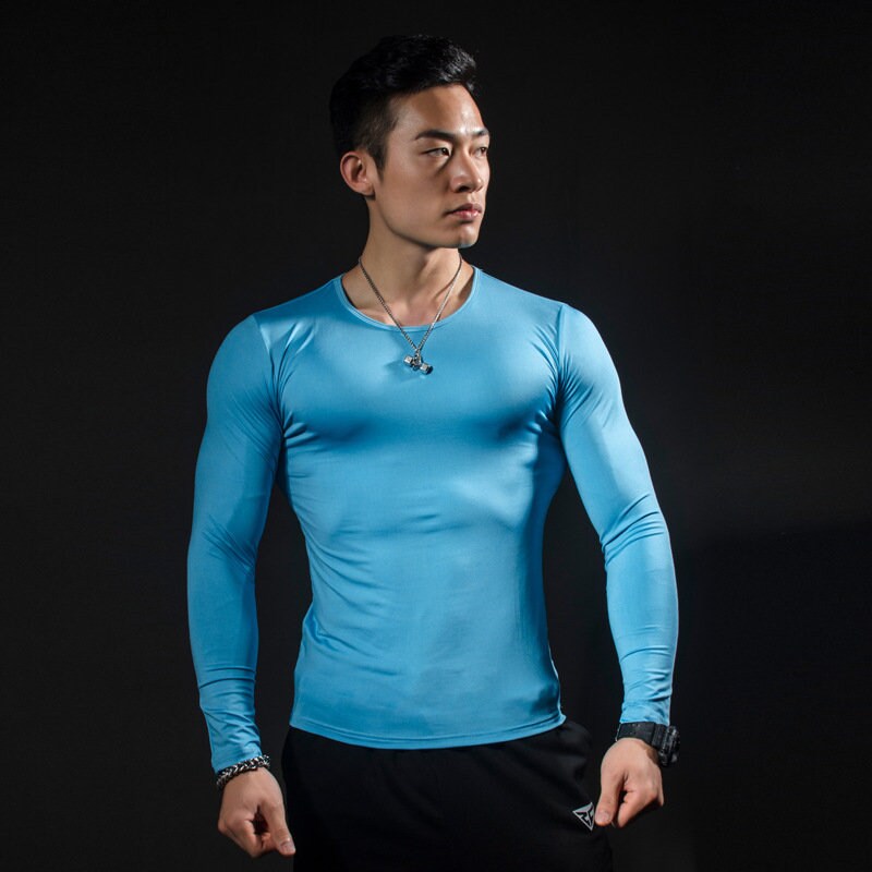 Men's Compression Sun Protection Shirt Long Sleeve Running Quick Dry Lightweight