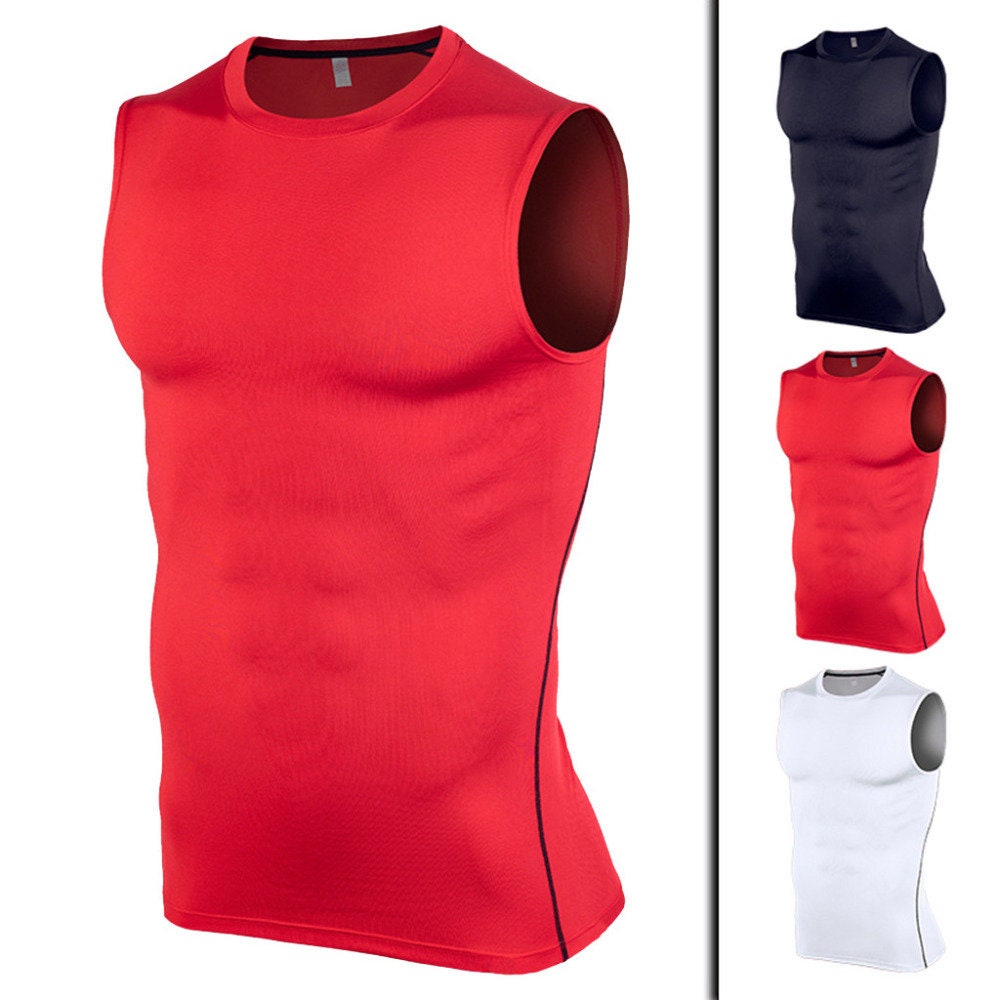 Men's Dry-Fit Active Athletic Tech Tank Top  Gym Sports Tshirt Vest