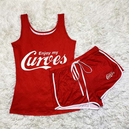 Women's Workout Clothes Short Pants Sport Shorts Summer Athletic Print Short Set Athletic Outfits Set