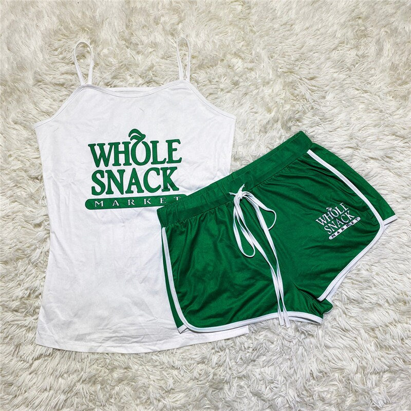 Women's Workout Clothes Short Pants Sport Shorts Summer Athletic Print Short Set Athletic Outfits Set