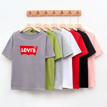 Loose Women Print Tops Short Sleeve Round Neck Casual Loose T Shirt short sleeve