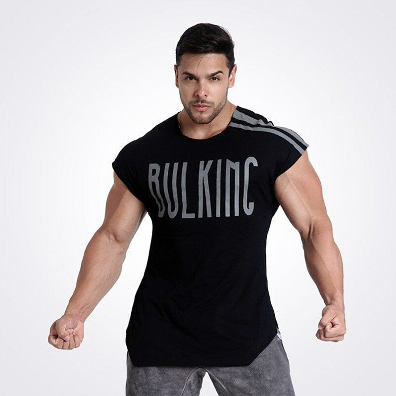 Mens Printed Muscle Fitness Sleeveless Vest Men's Loose Fitness T-Shirt