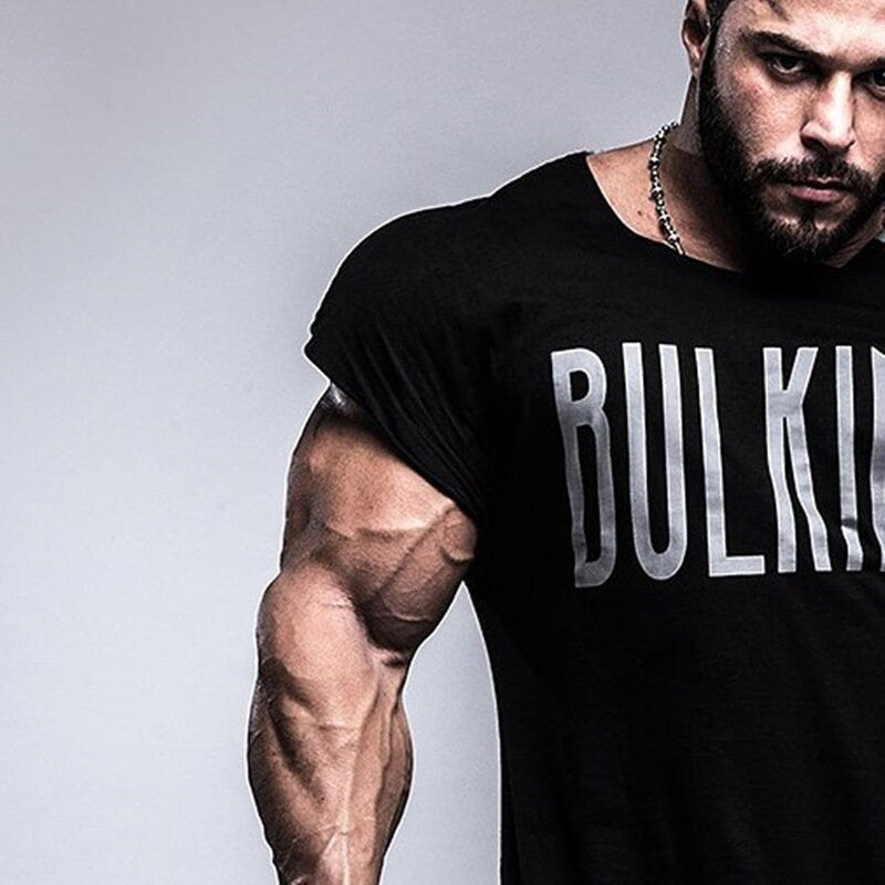 Mens Printed Muscle Fitness Sleeveless Vest Men's Loose Fitness T-Shirt