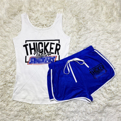Women's Workout Clothes Short Pants Sport Shorts Summer Athletic Print Short Set Athletic Outfits Set