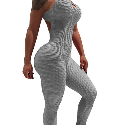 Womens Workout One Piece Sleeveless Jumpsuit Bodysuit backless sleeveless tights