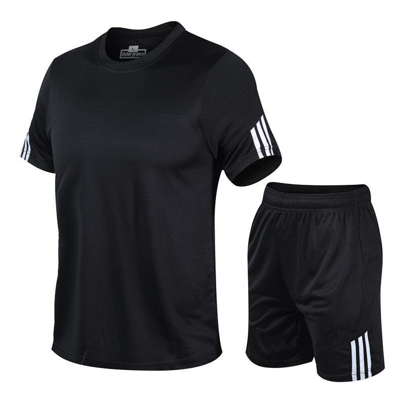 Mens Sports Quick Drying Two Piece Track Suit Gym Set