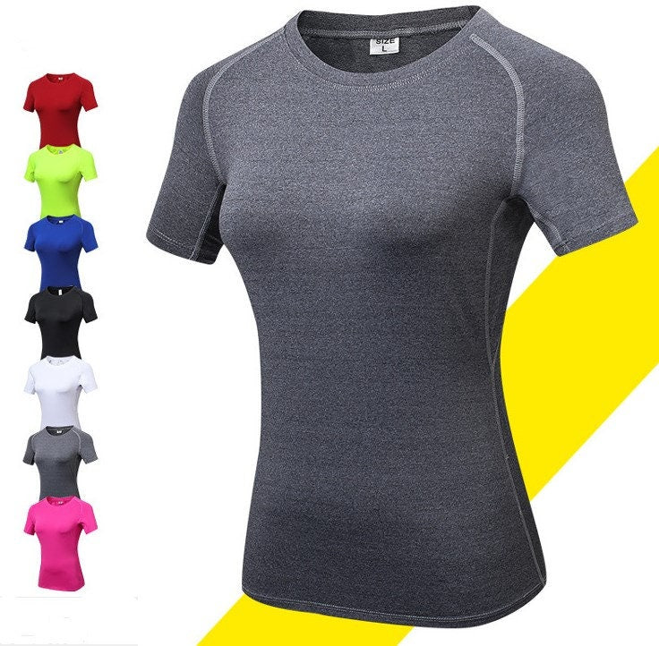 Womens Quick Dry Short Sleeve Moisture Wicking Athletic Shirts Sizes S-2XL
