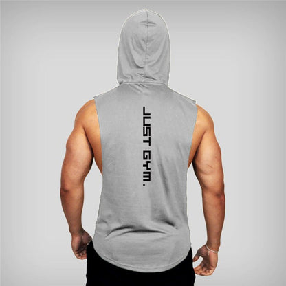 Hooded Tank Tops Muscle Cut Off T Shirt Sleeveless Bodybuilding Gym Hoodies