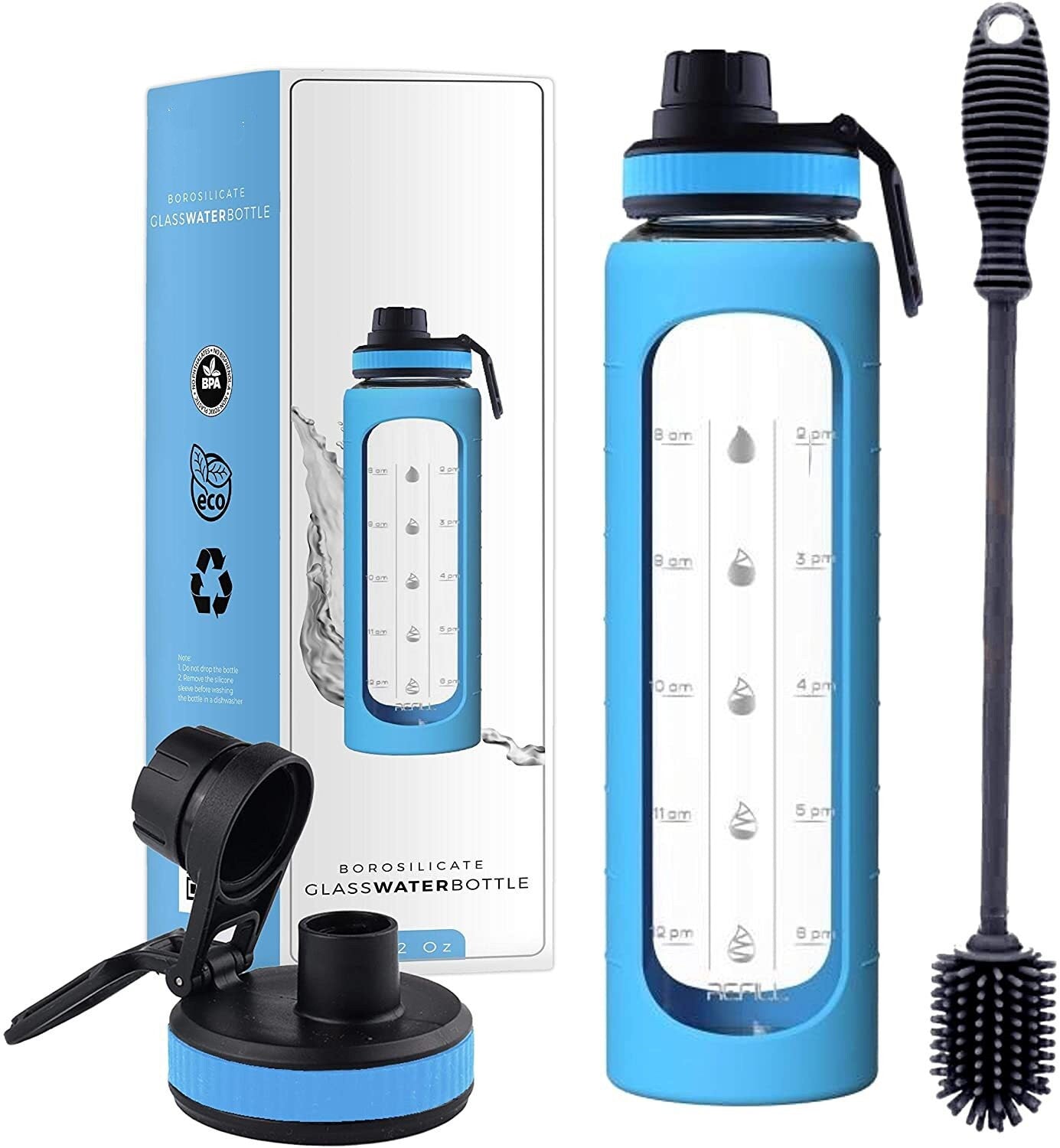 Fashionable Sports Water Bottle With Large Capacity Cleaning Brush
