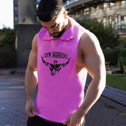 Men's Workout Hooded Tank Tops Gym Shirts Workout Sleeveless Hoodie Lightweight