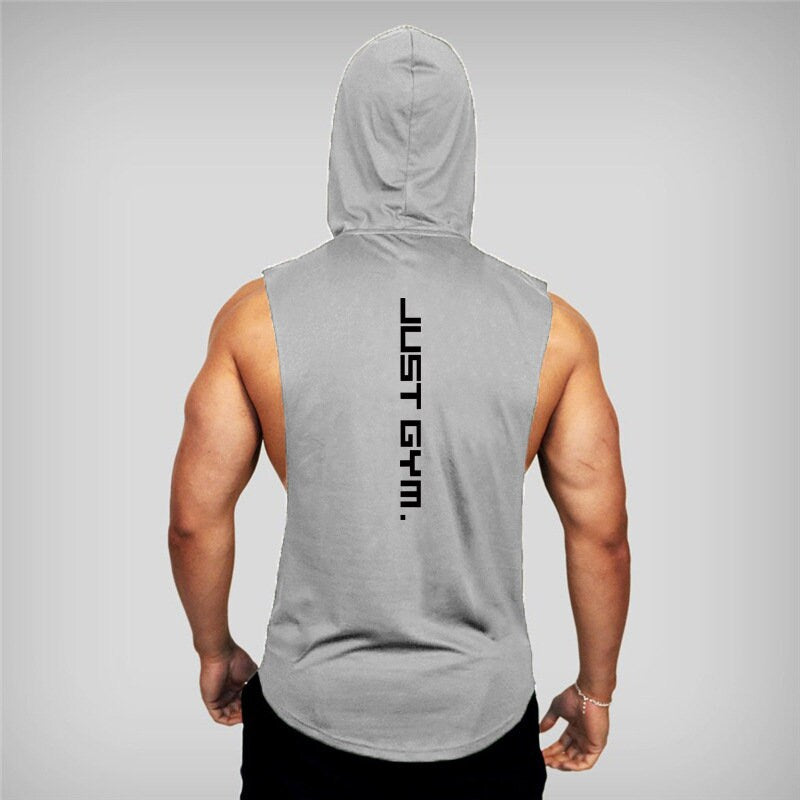Hooded Tank Tops Muscle Cut Off T Shirt Sleeveless Bodybuilding Gym Hoodies