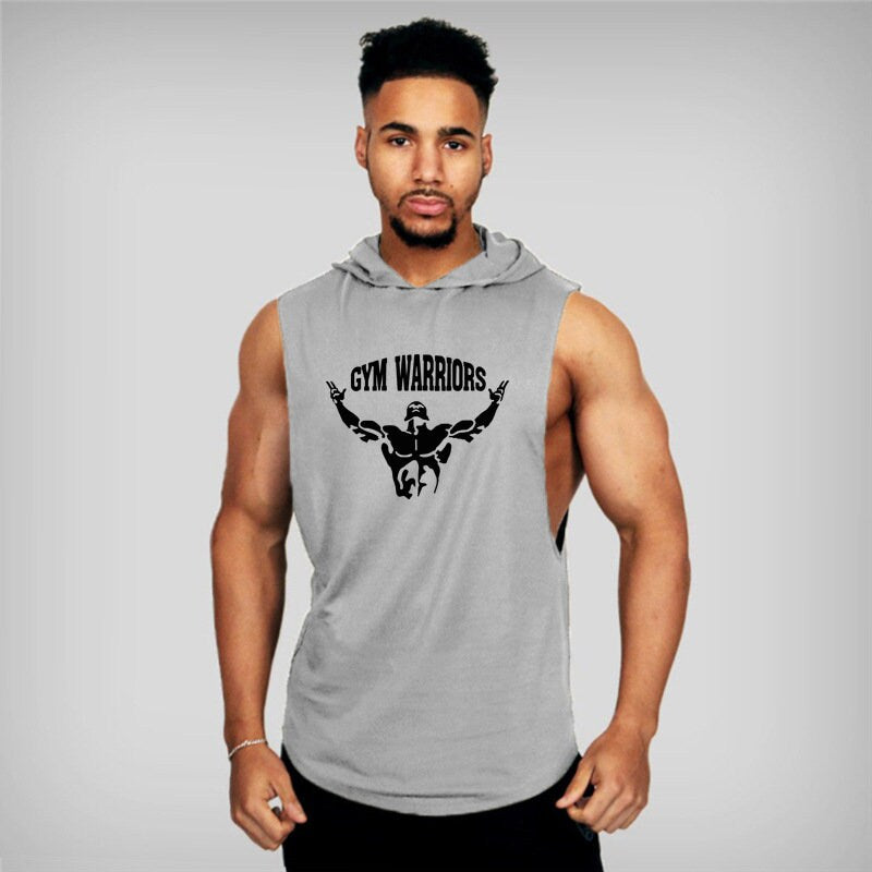 Men's Workout Hooded Tank Tops Gym Shirts Workout Sleeveless Hoodie Lightweight