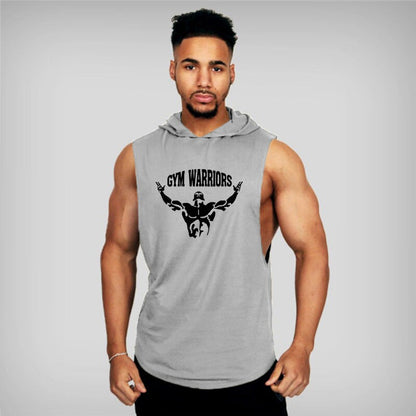 Men's Workout Hooded Tank Tops Gym Shirts Workout Sleeveless Hoodie Lightweight